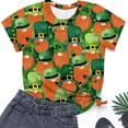 thumbnail image 5 of 2024 Tees For Women Vintage St. Patrick'S Day Print Printed Crew Neck Short Sleeved Loose Fit Pullover Tshirts, 5 of 5