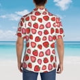 thumbnail image 4 of Sikiie Hand Drawn Strawberry Print Men's Hawaiian Shirt, Summer Beach Button Pocket Short Sleeve T-Shirt,X-Large, 4 of 7