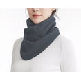 thumbnail image 5 of Women's Warm Neck Scarf Thick Fleece Windproof Buttons Outdoor Scarves for Skiing Cycling Dark Gray Free Size, 5 of 5