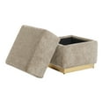 thumbnail image 6 of Furniture of America Vena Modern 15" Chenille Fabric Square Storage Stool, Silver Gray, 6 of 14