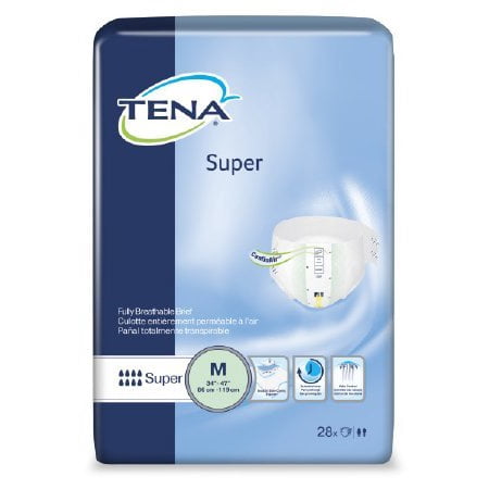TENA Super Brief Heavy Disposable Absorbency Adult Diaper, Medium, 56