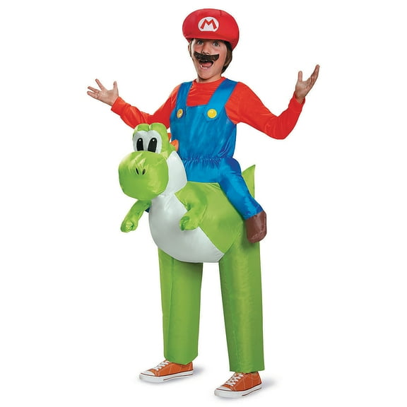 Disguise Boys' Super Mario Bros. Mario Riding Yoshi Inflatable Costume - One Size Fits Most