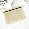 thumbnail image 2 of Pencil Pouch for 3 Ring Binder, Pastel Pencil Case with Smooth Zipper, Cute Soft Pencil Bag with Clear Window & 3 Reinforced Grommets, Big Capacity Binder Bag, Office Supplies, Beige, 2 of 3