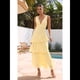 thumbnail image 5 of Vestidos de Dama de de Escalonada para Mujer, Vestidos de Noche Formales con Volantes, Largos y Plisados. Amarillo M, 5 of 10