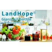 LandHope Oil Bottle Glass with Spout Olive Oil Vinegar Dispenser for Kitchen and BBQ (250ml/8.54oz)