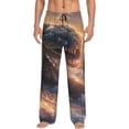 thumbnail image 2 of Lsque Mythical Serpent Mountain Sunrise Print Men's Pajama Pants, Lounge Pant - Comfortable Home Wear,Elastic Waistband, Stylish Design-Large, 2 of 9