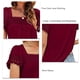 thumbnail image 5 of Camiseta informal para mujer, camiseta de manga corta con costura de encaje, camiseta de color puro para mujer, blusa de manga corta con costura de encaje, probada profesionalmente, 5 of 6