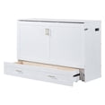 thumbnail image 6 of Queen Size Murphy Bed Wall Bed With Drawer And A Set Of Sockets & Usb Ports, Pulley Structure Design, White, 6 of 9