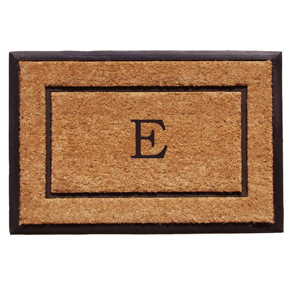 Calloway Mills Coir/Rubber The General Monogram Doormat, 18" x 30", Letter E