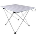 thumbnail image 2 of Mesa de camping plegable Cola Tamaño compacto de escritorio comida aluminio al aire libre Plata 56.5x40.5x41cm, 2 of 8