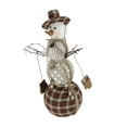 thumbnail image 2 of 15.75" Brown and White Plaid Snowman Christmas Decor, 2 of 3