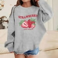 thumbnail image 2 of SONXAHE Strawberry Print Sweatshirt for Toddler Girls Long Sleeve Casual Sweatshirts Daily Sweat Tops,Grey, 2 of 4