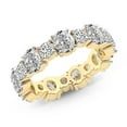 thumbnail image 3 of Oval & Round Shape Lab Grown Diamond Mariah Eternity Ring For Women | 7 Carat IGI Certified 14K Yellow Gold | FG-VS Quality Friendly Diamonds Eternity Ring Size 7, 3 of 4