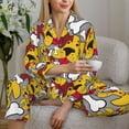 thumbnail image 5 of KLL Cute Dog Print Women's Long Sleeve Pajamas with Pants Sleepwear Loungewear 2 Set-Medium, 5 of 7