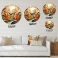 thumbnail image 5 of Designart "Orange Bridge Dynamic Archways Painting I" Pointillism Oversized Wall Clock, 5 of 5