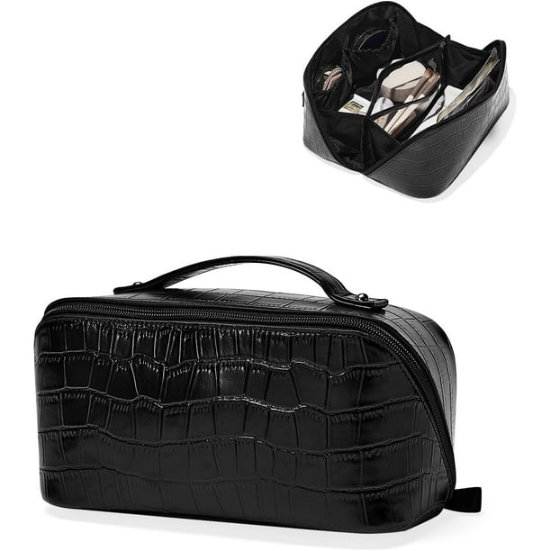 Bolsa De Maquillaje De Cuero TPU Para Mujer, Organizador Grande, Bolsas De Cosméticos Con Divisor, Bolsa De Aseo Ristente Al Agua Para Viaj - AliExprs