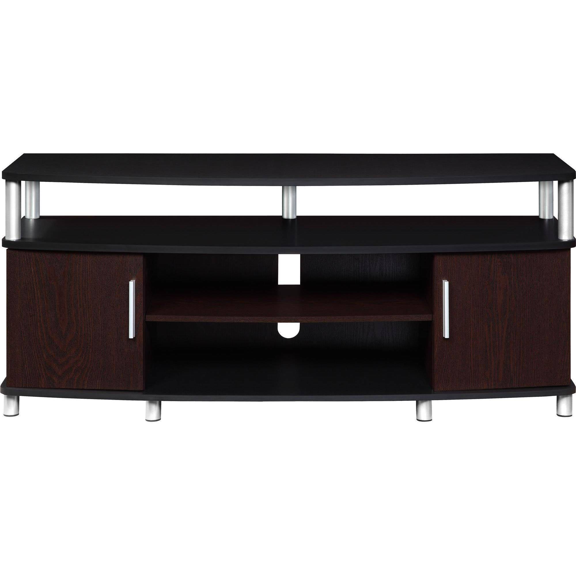 Carson Tv Stand For Tvs Up To 50 Multiple Finishes Black And Cherry Walmart Com Walmart Com