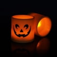 thumbnail image 3 of Luces de vela LED ANGGREK de Halloween Luz de vela de calabaza brillante amarilla con pilas, 3 of 8