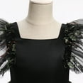 thumbnail image 3 of IBTOM CASTLE Kids Girls Birthday Party Sundress Floral Embroidery Backless Princess Tulle Tutu Wedding Pageant Dress 3-4 Years Black Floral, 3 of 8