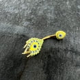 thumbnail image 2 of Body Candy Womens 14G PVD Stainless Steel Belly Ring Piercing Double Peacock Belly Button Ring, 2 of 8