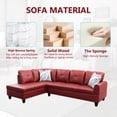 thumbnail image 2 of PonLiving Sectional Sofa Set for Living Room Furniture Set，Faux Leather L-Shape Sectional Sofa, 2 of 12