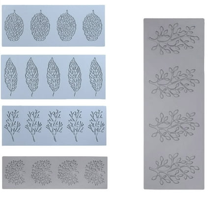 

2packs LuClweCe Thanksgiving Day Sale Biscuit Moulds Tree Leaf Fondant Lace Mat Cake Decoration Coral Chocolate Silicone Baking Print Pad