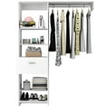 thumbnail image 4 of 150 Bedroom Closet, White Color, 5 Open Shelves, 1 Drawer, Metal Rod, Exquisite Closet System, White, Decoration, 4 of 5