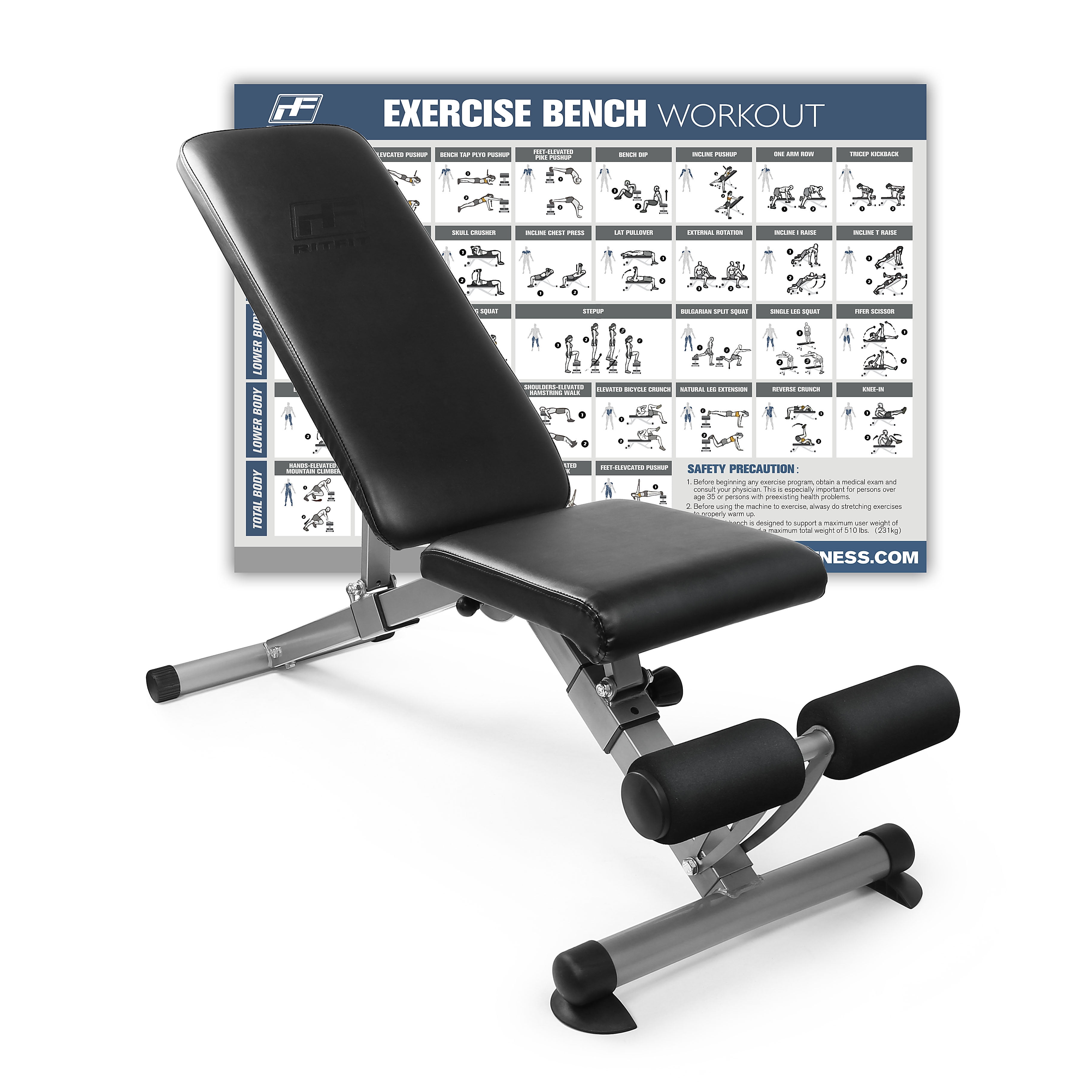 Finer Form 5-in-1 Adjustable Multi-Purpose Weight Bench. 