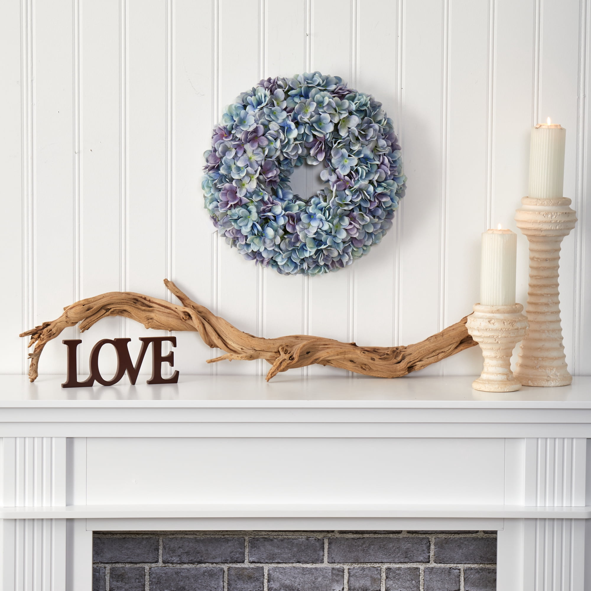 16in. Hydrangea Artificial Wreath