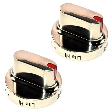 HQRP 2-Pack Burner Dial Range Knobs Replacement for Samsung FX510BFGS FX510BGS FX710BGS NX583G0VBSR NX58F5300SS NX58F5500SS NX58H5600SS GAS Oven Stove plus HQRP