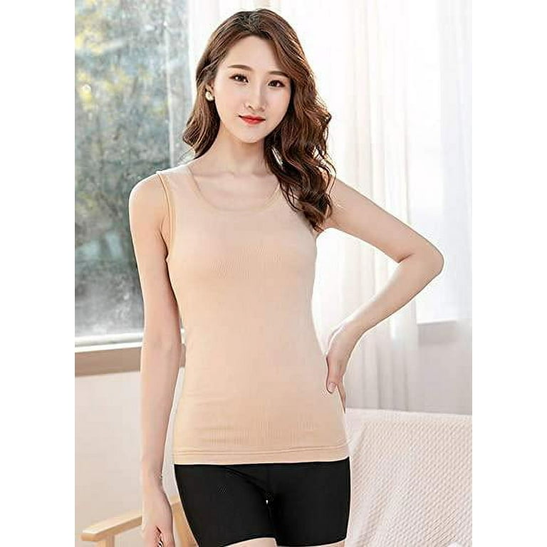 Cotton Thermal Underwear For Women Fleece Lined Tops Cami Tank Top