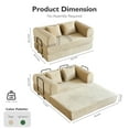 thumbnail image 3 of Buildsure 59 Inch Soft Corduroy 5-in-1 Convertible Sofa Bed, Boneless Couch with Fixed Frame, Foldable Modular Futon for Small Spaces, Apartments & Living Rooms, 3 of 7