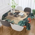 thumbnail image 2 of Yayeee Tablecloths for Rectangular Tables 54 x 54 inch Party Table Cover, Flowers and Cat, 2 of 6
