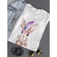 thumbnail image 3 of Cute Rabbit Feather Headband T-Shirt Women -Image by Shutterstock, Female x-Large, 3 of 4
