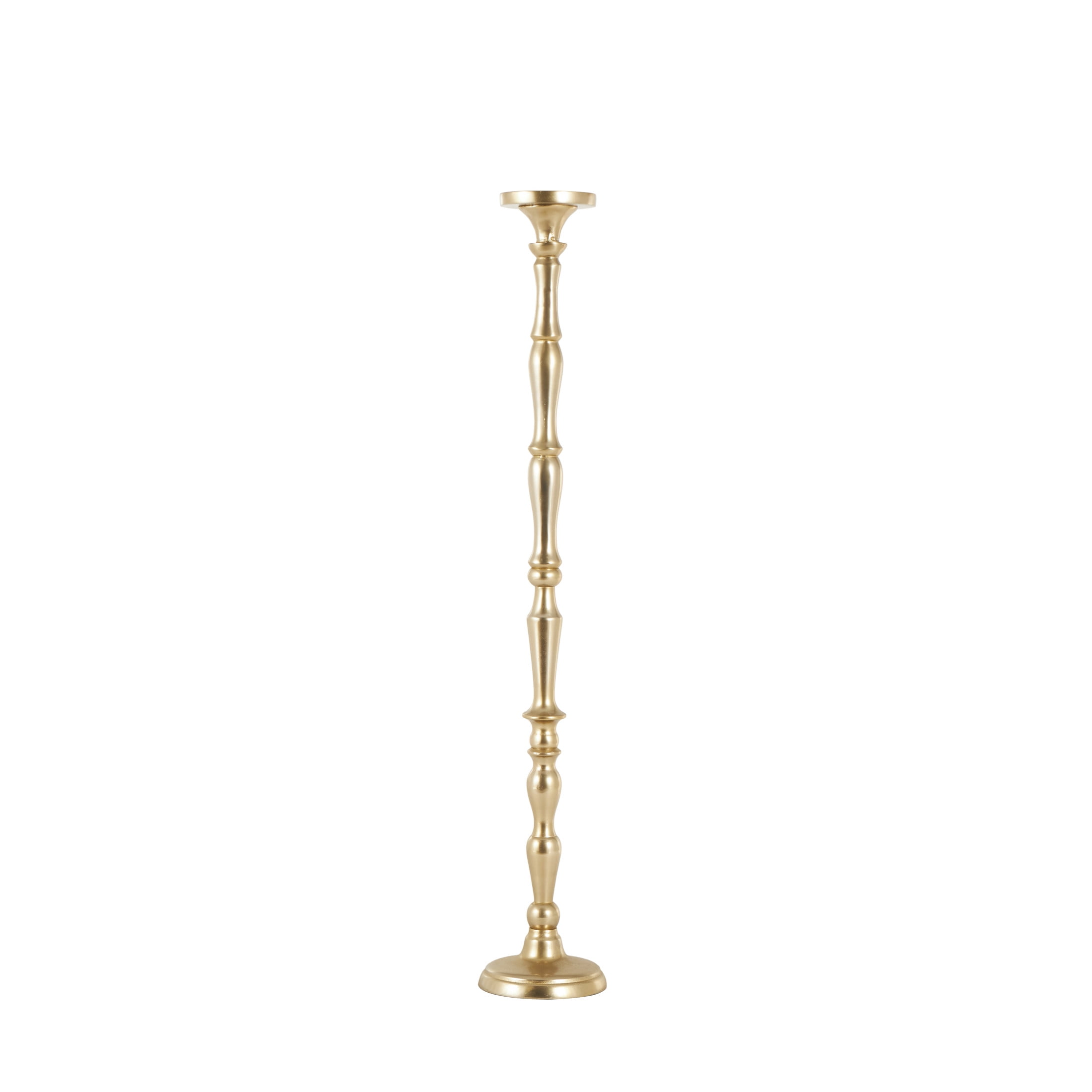 DecMode Brass Aluminum Metal Floor Candle Holder