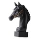 thumbnail image 2 of Estatua de cabeza de caballo, figura de animal de resina, decoración del hogar, escultura de caballo 3D Negro, 2 of 9