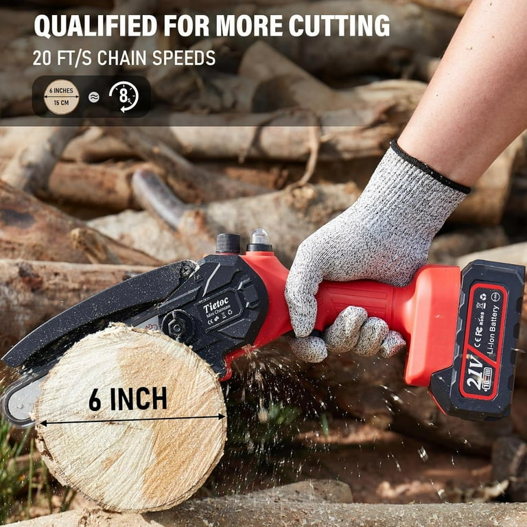 Mini Chainsaw Cordless 6 Inch Gardener Friendly Super Handheld Rechargeable Chain Saw With Security Lock Auto Oiler System Small Electric Chainsaws Battery Powered For Wood Trees Cutting Walmart