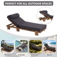 thumbnail image 4 of 78.8'' Outdoor Patio Chaise Lounge Chair, Acacia Wood Adjustable Recliner with Headrest and Retractable Side Tray, 3-Position Backrest, 400 lbs Capacity for Poolside Garden Beach, 4 of 7