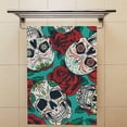 thumbnail image 4 of Soft Hand Fingertip Towels 2 Pcs Face Bath Towels Roses Skulls Absorbent Washcloths for Bathroom Hotel Kitchen 30x15in, 4 of 6