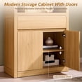 thumbnail image 4 of Aitjunz 71'' Tall Kitchen Storage Cabinet with Door and Drawer, Wooden Pantry Cabinet w/ Open Shelf and Adjustable Shelf, 5 -Tier Large Cabinet w/ Cured Profile Design for Dining Room, 4 of 7