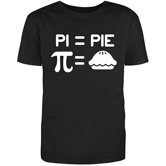 RedBarn "Pi = Pie" - Funny Sarcastic Adult Humor Graphics - Awesome Quality Tees - Unisex Cotton Black T Shirt