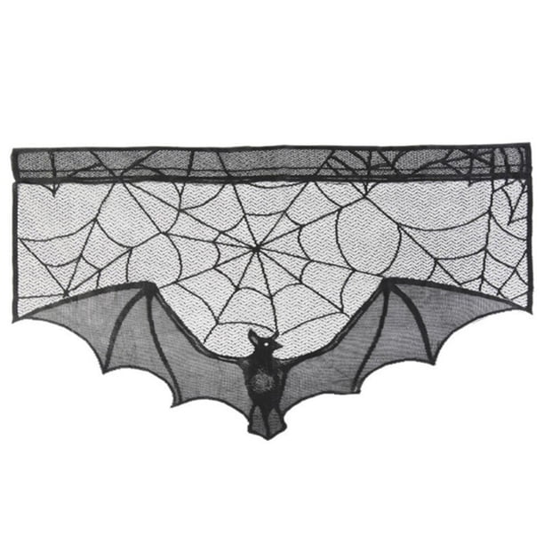 Halloween Spider Web Bat Cortina Cortina decorativa de la puerta decorativa Patrón espeluznante