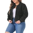 thumbnail image 4 of Agnes Orinda Plus Size Jacket for Women Long Sleeve Button Down Casual Jackets with Pockets, 4 of 4