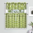 thumbnail image 2 of Kitchen Curtains 36 Inch Short - 3 Panel Set, Kiwi Fruit Cartoon Pattern, Rod Pocket Window Curtain, 100% Polyester for Farmhouse, Cafe, Living Room, Bedroom, Easy Wash, 2 of 6
