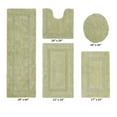 thumbnail image 2 of Better Trends Bath Rugs 5 Piece Set 100% Cotton Soft U-Shaped Toilet Mat Water Absorbent Reversible Machine Washable for Bathroom Decor Toilet Base Contour, Lid Cover Sage Lux Collection, 2 of 4