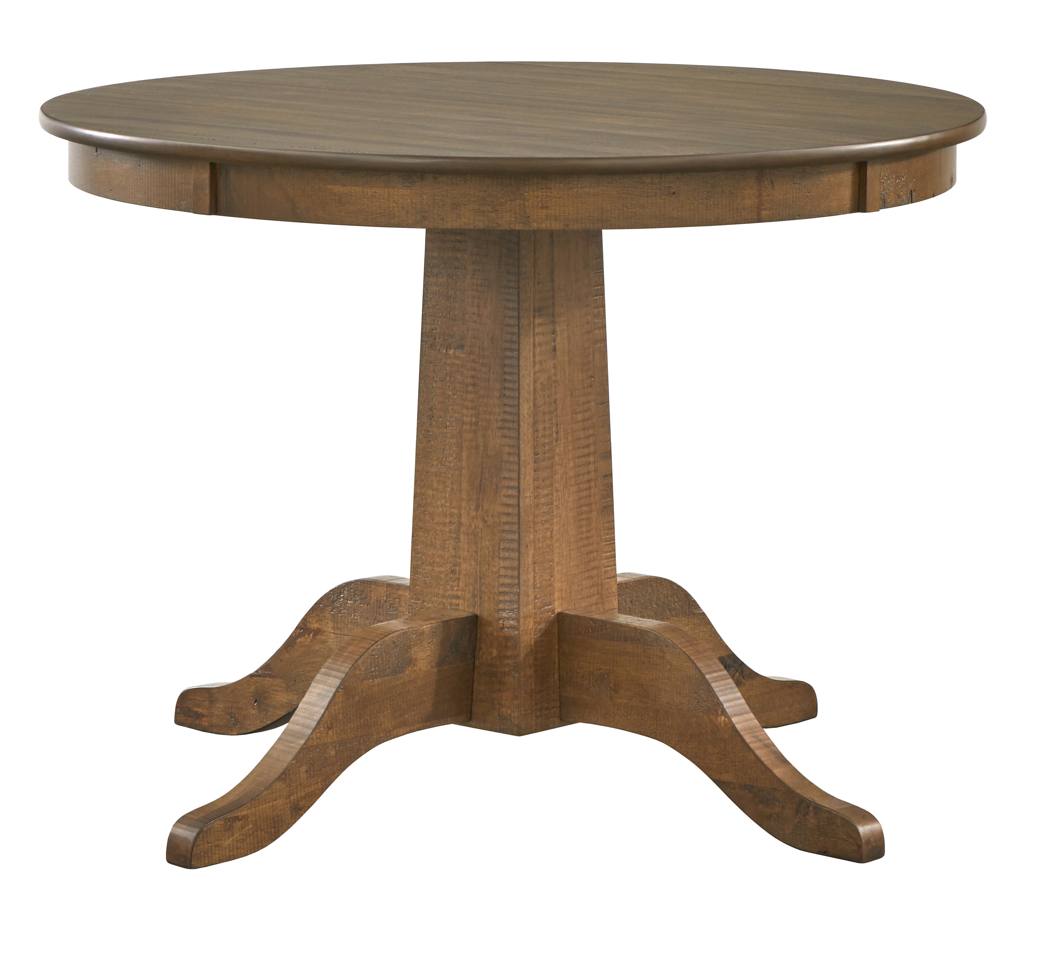 TMS Athens Round Pedestal Base 5 Piece Dining Room Set, Walnut Finish