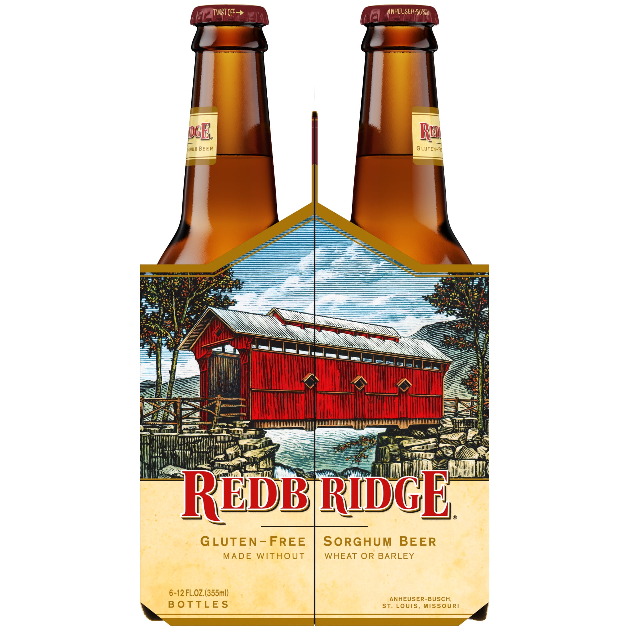 Redbridge Amber Gluten Free American Lager Beer 6 pack 12 fl oz Glass Bottles 4.0% ABV