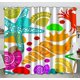 thumbnail image 1 of ABPHQTO Colorful Sealife Starfish Crab Cortina de ventana Cortina de cocina Tamaño 130x210 cm (dos piezas) ABPHQTO Window-ZK19-Two, 1 of 2