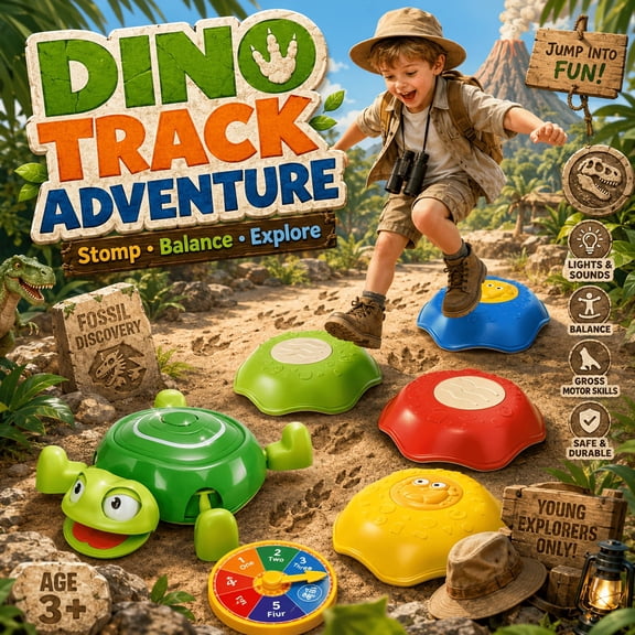 2026 New, Turtle Sound Stepping Stones For Kids, Non-Slip Balance Beams With Light & Music, Sensory Training Activity Toy For Toddlers 3