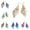 Blue, variant on 1 Pair Dangle Earrings - Long Hanging Metal Link Leaf Drops for Women - Bohemian Lightweight Layered Dangling Leaves